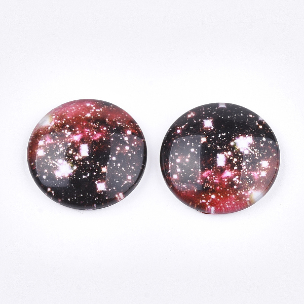 PandaHall Starry Sky Pattern Printed Glass Cabochons, Half Round/Dome, Colorful, 25x6~6.5mm Glass Half Round
PandaHall Starry Sky Pattern Printed Glass Cabochons, Half Round/Dome, Colorful, 25x6~6.5mm Glass Half Round