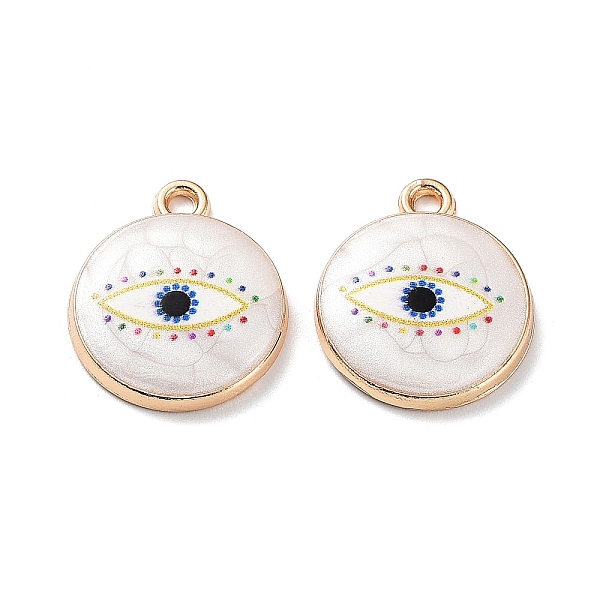 PandaHall Resin Pendants, Light Gold Tone Alloy Enamel Eye Charms, Flat Round, 19x16x3mm, Hole: 1.8mm Alloy+Resin Flat Round
PandaHall Resin Pendants, Light Gold Tone Alloy Enamel Eye Charms, Flat Round, 19x16x3mm, Hole: 1.8mm Alloy+Resin Flat Round