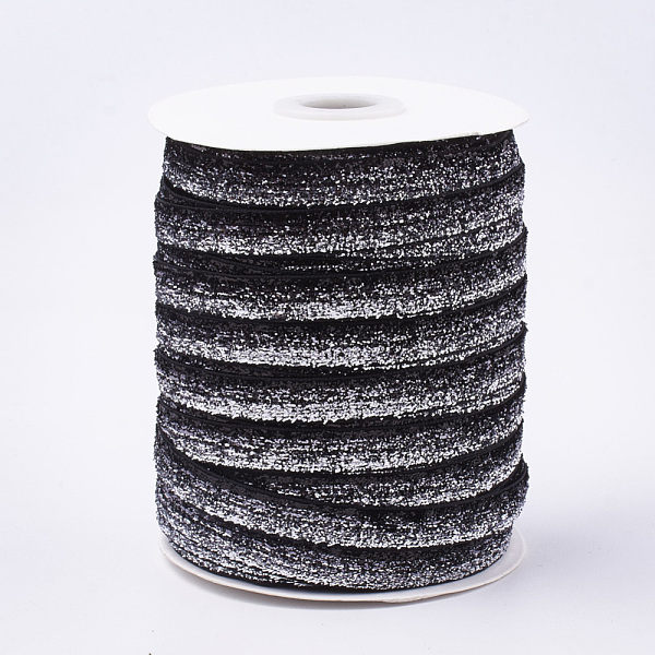 PandaHall Glitter Sparkle Ribbon, Polyester & Nylon Ribbon, Colorful, 3/8 inch(9.5~10mm), about 50yards/roll(45.72m/roll) Polyester None
PandaHall Glitter Sparkle Ribbon, Polyester & Nylon Ribbon, Colorful, 3/8 inch(9.5~10mm), about 50yards/roll(45.72m/roll) Polyester None