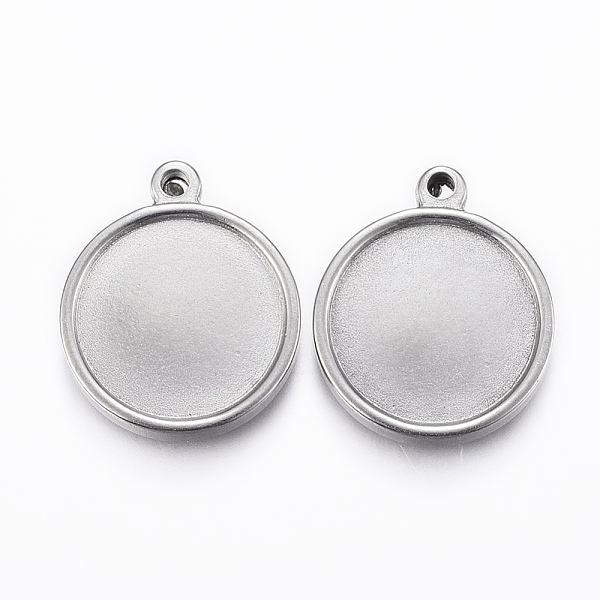 PandaHall 304 Stainless Steel Pendant Cabochon Settings, Double-sided Tray, Flat Round, Stainless Steel Color, 21.5x18x3mm, Hole: 2mm, Tray...
PandaHall 304 Stainless Steel Pendant Cabochon Settings, Double-sided Tray, Flat Round, Stainless Steel Color, 21.5x18x3mm, Hole: 2mm, Tray...