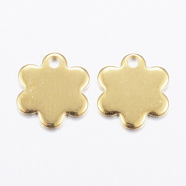 PandaHall 201 Stainless Steel Charms, Flower, Golden, 9x8x0.8mm, Hole: 1.2mm 201 Stainless Steel Flower
PandaHall 201 Stainless Steel Charms, Flower, Golden, 9x8x0.8mm, Hole: 1.2mm 201 Stainless Steel Flower