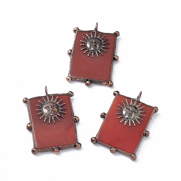 PandaHall Natural Red Agate Dyed Big Pendants, Rectangle Charms, with Red Copper Plated Tin Sun Findings, Cadmium Free & Lead Free...
PandaHall Natural Red Agate Dyed Big Pendants, Rectangle Charms, with Red Copper Plated Tin Sun Findings, Cadmium Free & Lead Free...