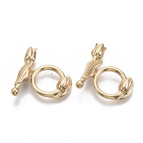PandaHall Brass Toggle Clasps, Nickel Free, Flower, Real 18K Gold Plated, 21mm, Bar: 21x3.5x5mm, hole: 1.2mm, Ring: 16x12x3mm, hole: 1.2mm...
PandaHall Brass Toggle Clasps, Nickel Free, Flower, Real 18K Gold Plated, 21mm, Bar: 21x3.5x5mm, hole: 1.2mm, Ring: 16x12x3mm, hole: 1.2mm...