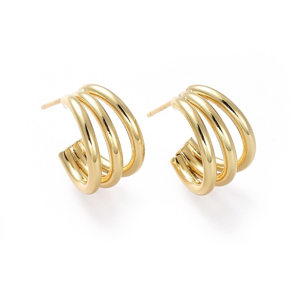 PandaHall Brass Stud Earrings, Half Hoop Earrings, with Ear Nuts, Golden, 14x8~9mm, Pin: 0.7mm Brass Letter
PandaHall Brass Stud Earrings, Half Hoop Earrings, with Ear Nuts, Golden, 14x8~9mm, Pin: 0.7mm Brass Letter