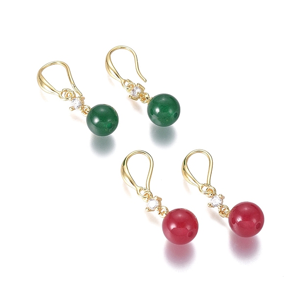PandaHall Natural White Jade Dangle Earrings, with Cubic Zirconia Round Bead and Brass Earring Findings, Dyed, Round, Mixed Color, 30mm, Pin..., Multicolor
PandaHall Natural White Jade Dangle Earrings, with Cubic Zirconia Round Bead and Brass Earring Findings, Dyed, Round, Mixed Color, 30mm, Pin..., Multicolor