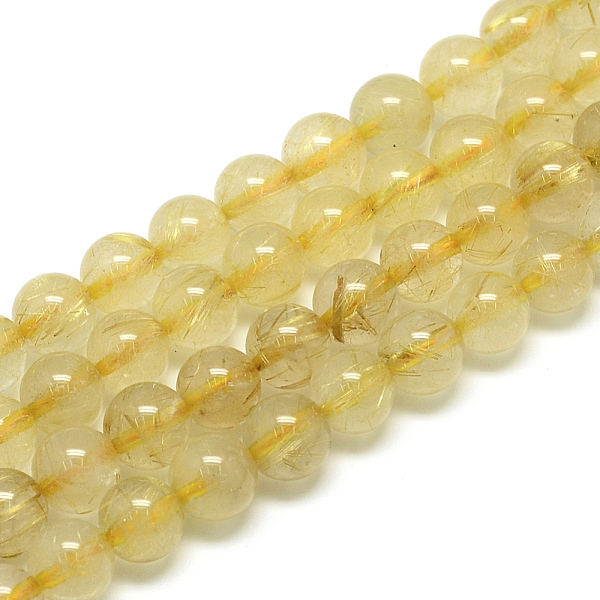 PandaHall Natural Gold Rutilated Quartz Beads Strands, Round, 8x7.5mm, Hole: 1mm, about 46~49pcs/strand, 15.5 inch Other Quartz Round
PandaHall Natural Gold Rutilated Quartz Beads Strands, Round, 8x7.5mm, Hole: 1mm, about 46~49pcs/strand, 15.5 inch Other Quartz Round