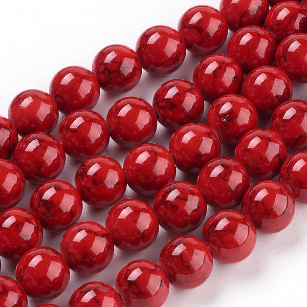 PandaHall Synthetic Turquoise Beads Strands, Dyed, Round, Red, 10mm, Hole: 1mm Synthetic Turquoise Round Red
PandaHall Synthetic Turquoise Beads Strands, Dyed, Round, Red, 10mm, Hole: 1mm Synthetic Turquoise Round Red