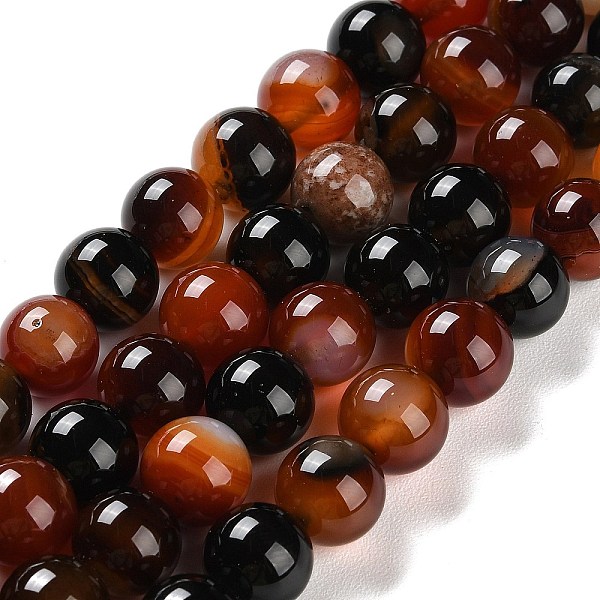 PandaHall Natural Striped Agate/Banded Agate Beads Strands, Dyed, Round, Chocolate, 10mm, Hole: 1.2mm, about 19pcs/strand, 7.60''(19.3cm)..., Brown
PandaHall Natural Striped Agate/Banded Agate Beads Strands, Dyed, Round, Chocolate, 10mm, Hole: 1.2mm, about 19pcs/strand, 7.60''(19.3cm)..., Brown