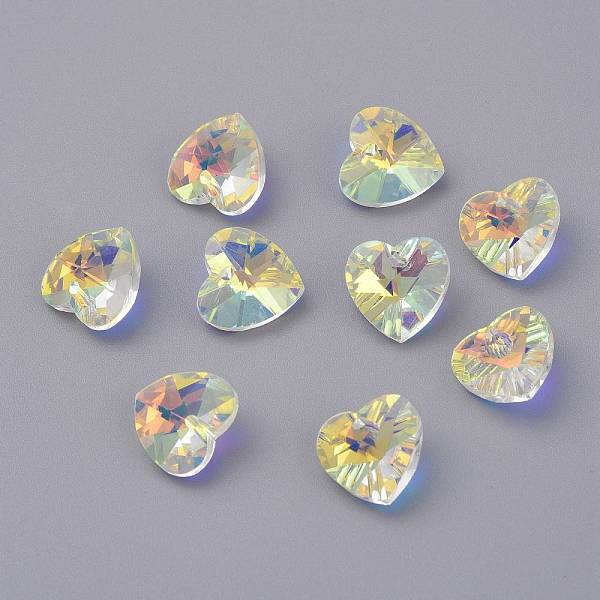 PandaHall Faceted Glass Charms, Heart, Clear AB, 14x14x7.5mm, Hole: 1.4mm Glass Heart White
PandaHall Faceted Glass Charms, Heart, Clear AB, 14x14x7.5mm, Hole: 1.4mm Glass Heart White