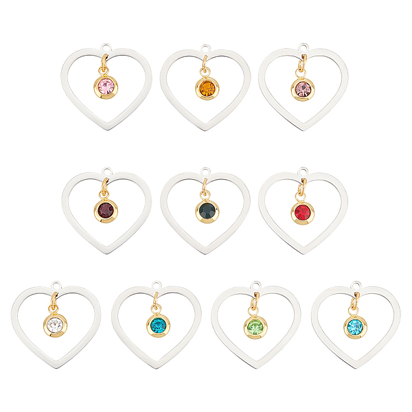 PandaHall Unicraftale 10Pcs 10 Colors 201 Stainless Steel Pendants, with Rhinestone, Heart with Flat Round, Mixed Color, 23x24x1mm, Hole..., Multicolor
PandaHall Unicraftale 10Pcs 10 Colors 201 Stainless Steel Pendants, with Rhinestone, Heart with Flat Round, Mixed Color, 23x24x1mm, Hole..., Multicolor