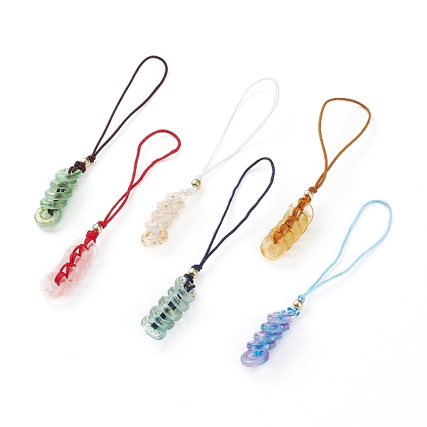 PandaHall Glass Pendant Decorations, with Nylon Thread and Brass Round Beads, Donut, Golden, Mixed Color, 95mm, Hole: 35mm Glass Donut..., Multicolor
PandaHall Glass Pendant Decorations, with Nylon Thread and Brass Round Beads, Donut, Golden, Mixed Color, 95mm, Hole: 35mm Glass Donut..., Multicolor