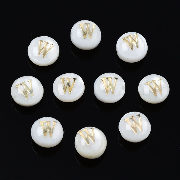 PandaHall Natural Freshwater Shell Beads, with Golden Plated Brass Etched Metal Embellishments, Flat Round with Letter, Seashell Color...
PandaHall Natural Freshwater Shell Beads, with Golden Plated Brass Etched Metal Embellishments, Flat Round with Letter, Seashell Color...