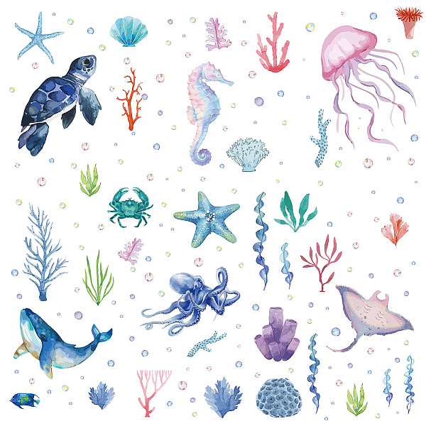 PandaHall CRASPIRE Sea Animals Wall Stickers PVC Waterproof Self Adhesive Decals Turtles Seahorses Whales Shells Jellyfish Rectangle 8...
PandaHall CRASPIRE Sea Animals Wall Stickers PVC Waterproof Self Adhesive Decals Turtles Seahorses Whales Shells Jellyfish Rectangle 8...