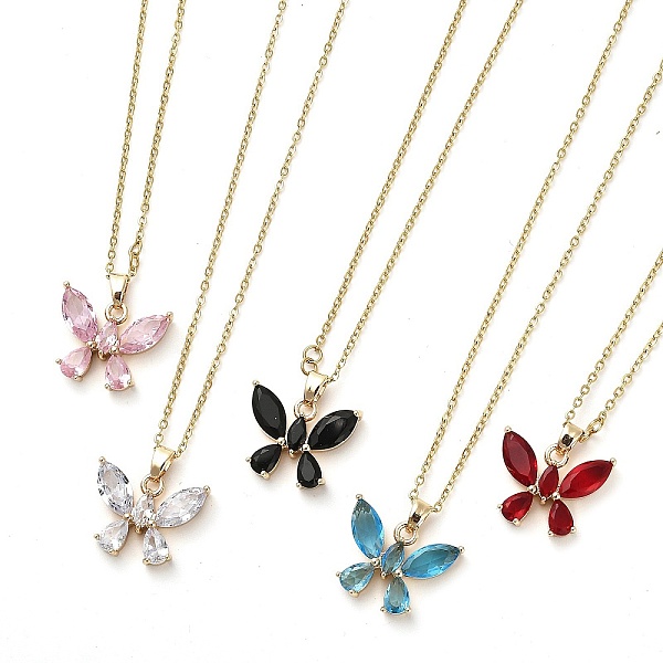 PandaHall Butterfly Glass Pendant Necklaces, with Light Gold Brass Cable Chains, Mixed Color, 16.06 inch(40.8cm) Brass Butterfly Multicolor
PandaHall Butterfly Glass Pendant Necklaces, with Light Gold Brass Cable Chains, Mixed Color, 16.06 inch(40.8cm) Brass Butterfly Multicolor