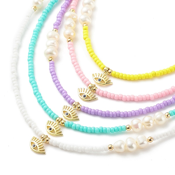 PandaHall Brass Evil Eye Pendant Necklace with Cubic Zirconia, Glass Seed & Natural Pearl Beaded Necklace for Women, Mixed Color, 16.85 inch..., Multicolor
PandaHall Brass Evil Eye Pendant Necklace with Cubic Zirconia, Glass Seed & Natural Pearl Beaded Necklace for Women, Mixed Color, 16.85 inch..., Multicolor