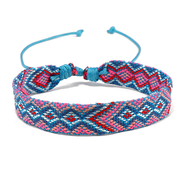 PandaHall Cotton Braided Rhombus Cord Bracelet, Ethnic Tribal Adjustable Bracelet for Women, Light Sky Blue, Inner Diameter: 7-1/8~9-7/8...
PandaHall Cotton Braided Rhombus Cord Bracelet, Ethnic Tribal Adjustable Bracelet for Women, Light Sky Blue, Inner Diameter: 7-1/8~9-7/8...
