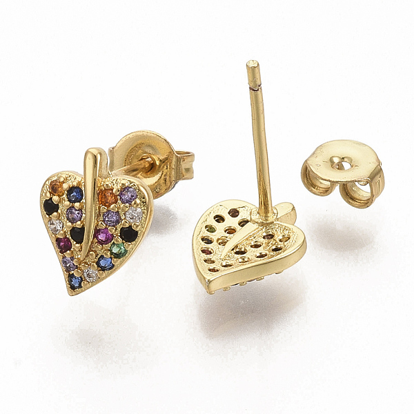 PandaHall Brass Micro Pave Colorful Cubic Zirconia Stud Earrings, with Earring Backs, Leaf, Real 16K Gold Plated, 9.5x7mm, Pin: 0.7mm Cubic...
PandaHall Brass Micro Pave Colorful Cubic Zirconia Stud Earrings, with Earring Backs, Leaf, Real 16K Gold Plated, 9.5x7mm, Pin: 0.7mm Cubic...