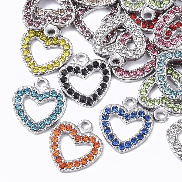PandaHall 304 Stainless Steel Pendants, with Rhinestone, Heart, Stainless Steel Color, Mixed Color, 15x14x2mm, Hole: 1.5mm Stainless..., Multicolor
PandaHall 304 Stainless Steel Pendants, with Rhinestone, Heart, Stainless Steel Color, Mixed Color, 15x14x2mm, Hole: 1.5mm Stainless..., Multicolor