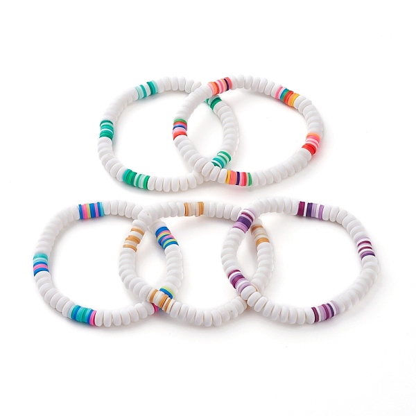 PandaHall Handmade Polymer Clay Beaded Stretch Bracelets, Flat Round & Heishi Beads, Mixed Color, Inner Diameter: 2-1/4 inch(5.7cm) Polymer..., Multicolor
PandaHall Handmade Polymer Clay Beaded Stretch Bracelets, Flat Round & Heishi Beads, Mixed Color, Inner Diameter: 2-1/4 inch(5.7cm) Polymer..., Multicolor