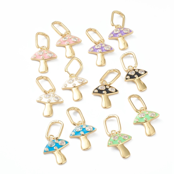 PandaHall Brass Micro Pave Clear Cubic Zirconia Huggie Hoop Earrings, with Enamel, Mushroom, Golden, Mixed Color, 35mm, Pin: 1mm Brass..., Multicolor
PandaHall Brass Micro Pave Clear Cubic Zirconia Huggie Hoop Earrings, with Enamel, Mushroom, Golden, Mixed Color, 35mm, Pin: 1mm Brass..., Multicolor
