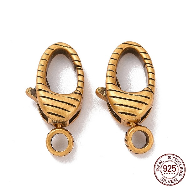 PandaHall 925 Sterling Silver Swivel Clasps, Oval, Antique Golden, 16x8x4mm, Hole: 2mm, Inner Diameter: 4x6.5mm Sterling Silver
PandaHall 925 Sterling Silver Swivel Clasps, Oval, Antique Golden, 16x8x4mm, Hole: 2mm, Inner Diameter: 4x6.5mm Sterling Silver