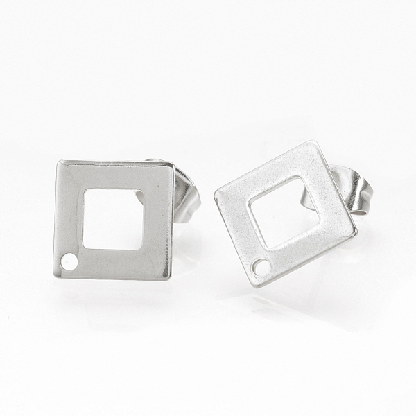 PandaHall 304 Stainless Steel Stud Earring Findings, Ear Nuts/Earring Backs, Rhombus, Stainless Steel Color, 14x14mm, Hole: 1mm, Pin: 0.8mm...
PandaHall 304 Stainless Steel Stud Earring Findings, Ear Nuts/Earring Backs, Rhombus, Stainless Steel Color, 14x14mm, Hole: 1mm, Pin: 0.8mm...