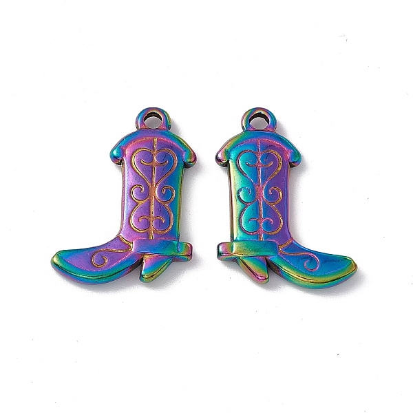 PandaHall Ion Plating(IP) 304 Stainless Steel Pendants, Boot Charms, Rainbow Color, 26x19x3mm, Hole: 2mm 304 Stainless Steel Shoes
PandaHall Ion Plating(IP) 304 Stainless Steel Pendants, Boot Charms, Rainbow Color, 26x19x3mm, Hole: 2mm 304 Stainless Steel Shoes