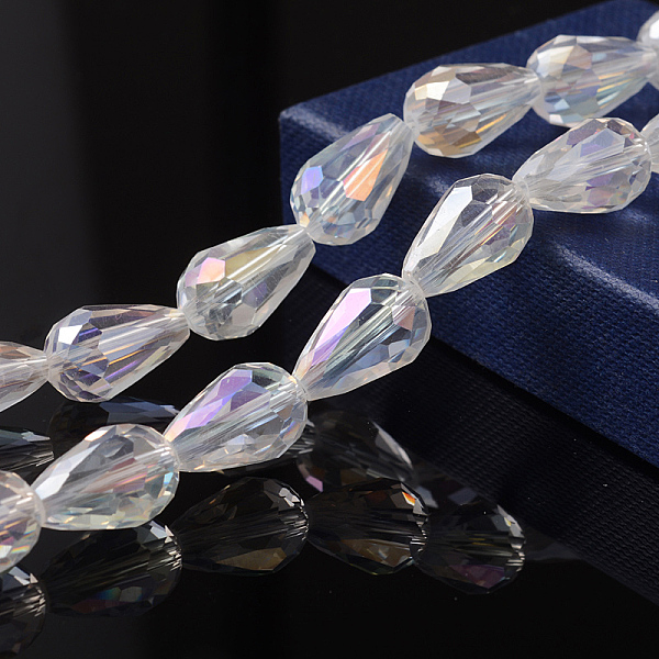 PandaHall Faceted Teardrop Electroplate Glass Beads Strands, Clear AB, AB Color Plated, 15x10mm, Hole: 1mm, about 50pcs/strand, 27.1 inch..., White
PandaHall Faceted Teardrop Electroplate Glass Beads Strands, Clear AB, AB Color Plated, 15x10mm, Hole: 1mm, about 50pcs/strand, 27.1 inch..., White