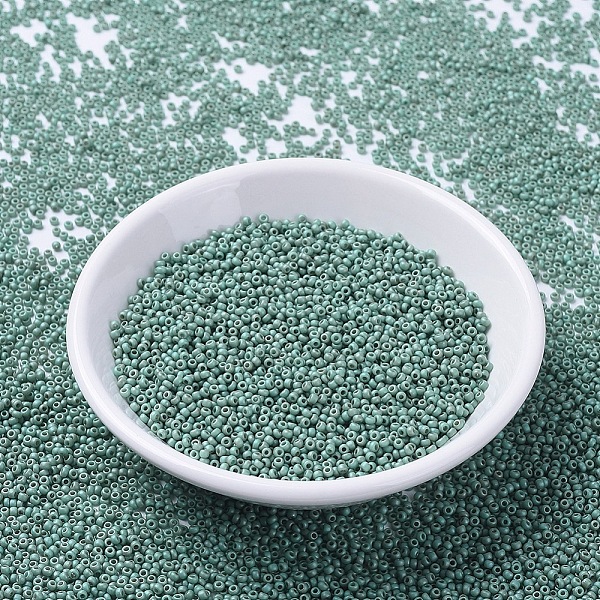 PandaHall MIYUKI Round Rocailles Beads, Japanese Seed Beads, 11/0, (RR2028) Matte Opaque Sea Foam Luster, 11/0, 2x1.3mm, Hole: 0.8mm, about..., Cyan
PandaHall MIYUKI Round Rocailles Beads, Japanese Seed Beads, 11/0, (RR2028) Matte Opaque Sea Foam Luster, 11/0, 2x1.3mm, Hole: 0.8mm, about..., Cyan