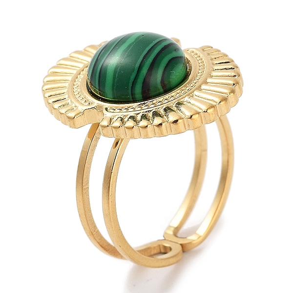 PandaHall Ion Plating(IP) 304 Stainless Steel Ring, Adjustable Synthesize Malachite Rings, Oval, 17x22mm, Inner Diameter: Adjustable...
PandaHall Ion Plating(IP) 304 Stainless Steel Ring, Adjustable Synthesize Malachite Rings, Oval, 17x22mm, Inner Diameter: Adjustable...