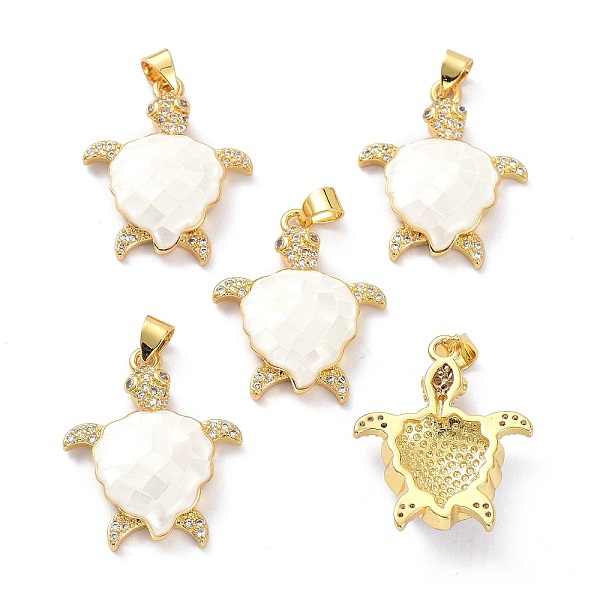 PandaHall Real 18K Gold Plated Brass Micro Pave Clear Cubic Zirconia Pendants, with Shell filled in Enamel, Long-Lasting Plated, Turtle..., White
PandaHall Real 18K Gold Plated Brass Micro Pave Clear Cubic Zirconia Pendants, with Shell filled in Enamel, Long-Lasting Plated, Turtle..., White