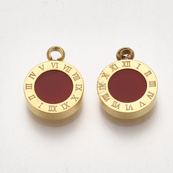 PandaHall Ion Plating(IP) 304 Stainless Steel Pendants, with Acrylic, Flat Round with Roman Numerals, Golden, Red, 10x8x2mm, Hole: 1.4mm 304...
PandaHall Ion Plating(IP) 304 Stainless Steel Pendants, with Acrylic, Flat Round with Roman Numerals, Golden, Red, 10x8x2mm, Hole: 1.4mm 304...