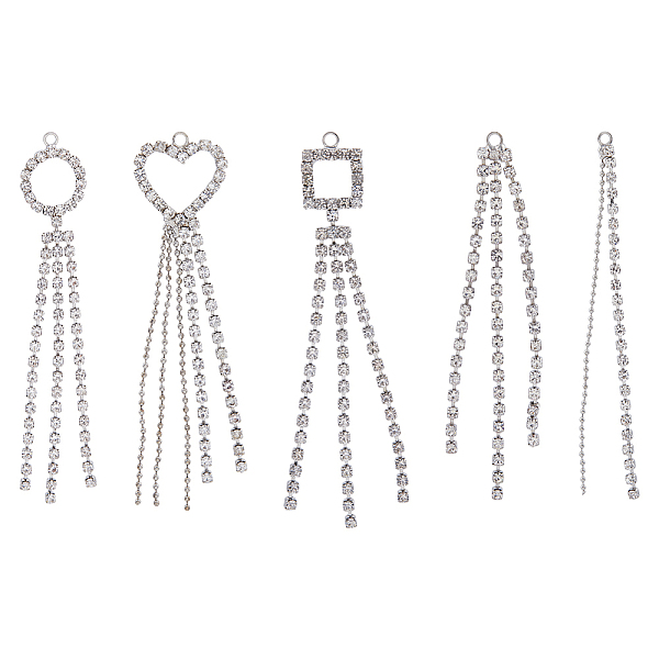 PandaHall HOBBIESAY 20pcs 5 style Brass Crystal Rhinestone Cup Chain Big Tassel Pendants, Ring & Square & Heart & Star, Platinum...
PandaHall HOBBIESAY 20pcs 5 style Brass Crystal Rhinestone Cup Chain Big Tassel Pendants, Ring & Square & Heart & Star, Platinum...