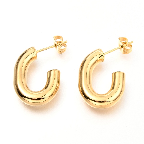 PandaHall 201 Stainless Steel Half Hoop Earrings, Stud Earrings, with 304 Stainless Steel Pin and Ear Nuts, Oval, Golden, 22x16x4.7mm, Pin...
PandaHall 201 Stainless Steel Half Hoop Earrings, Stud Earrings, with 304 Stainless Steel Pin and Ear Nuts, Oval, Golden, 22x16x4.7mm, Pin...