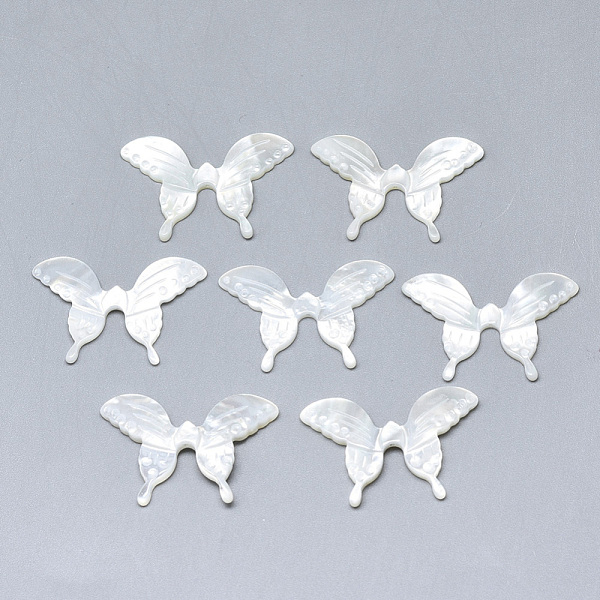 PandaHall Natural White Shell Mother of Pearl Shell Beads, Butterfly, 20x29~30x2mm, Hole: 0.7mm White Shell Butterfly
PandaHall Natural White Shell Mother of Pearl Shell Beads, Butterfly, 20x29~30x2mm, Hole: 0.7mm White Shell Butterfly