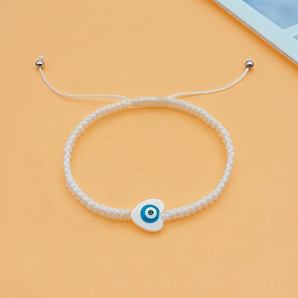 PandaHall Heart Evil Eye Shell Bead Braided Bead Bracelets, Adjustable Polyester Cord Bracelets for Women, White, Heart: 3/8 inch(1cm)...
PandaHall Heart Evil Eye Shell Bead Braided Bead Bracelets, Adjustable Polyester Cord Bracelets for Women, White, Heart: 3/8 inch(1cm)...