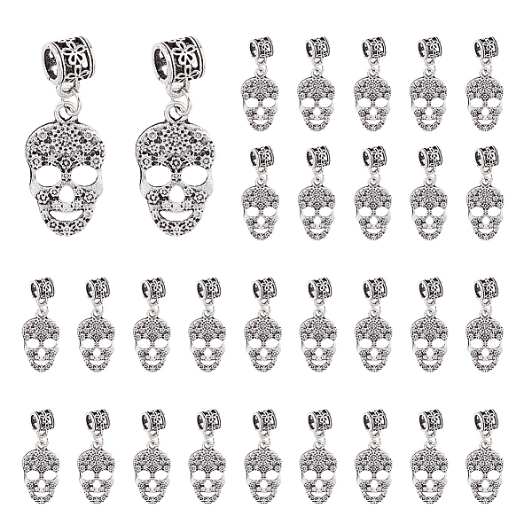 PandaHall DICOSMETIC 50Pcs Skull Dangle Charms Skull Pendants with European Beads Antique Silver Skeleton Head Charms Halloween DIY Charms...
PandaHall DICOSMETIC 50Pcs Skull Dangle Charms Skull Pendants with European Beads Antique Silver Skeleton Head Charms Halloween DIY Charms...