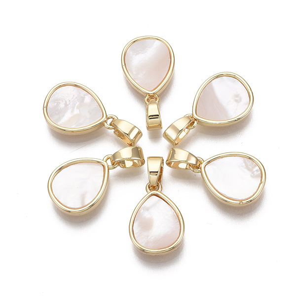 PandaHall Brass Charms, with Freshwater Shell, Nickel Free, Real 18k Gold Plated, Teardrop, Seashell Color, 14x10x3mm, Hole: 2x4mm...
PandaHall Brass Charms, with Freshwater Shell, Nickel Free, Real 18k Gold Plated, Teardrop, Seashell Color, 14x10x3mm, Hole: 2x4mm...