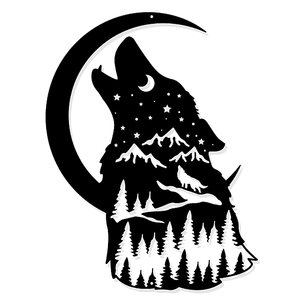 PandaHall Howling Wolf Metal Wall Art Decor, Wolf Howling to The Moon Wall Hanging Decor Animal Silhouette Wall Art for Home Bedroom Living...
PandaHall Howling Wolf Metal Wall Art Decor, Wolf Howling to The Moon Wall Hanging Decor Animal Silhouette Wall Art for Home Bedroom Living...