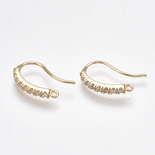 PandaHall Brass Earring Hooks, with Cubic Zirconia and Horizontal Loop, Nickel Free, Real 18K Gold Plated, 16x12x2mm, Hole: 1mm, 20 Gauge..., Clear
PandaHall Brass Earring Hooks, with Cubic Zirconia and Horizontal Loop, Nickel Free, Real 18K Gold Plated, 16x12x2mm, Hole: 1mm, 20 Gauge..., Clear