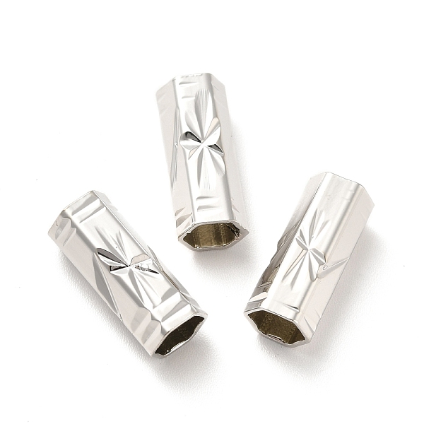 PandaHall Rack Plating Brass European Beads, Large Hole Beads, Hexagon Column with Flower, Platinum, 15x6mm, Hole: 5mm Brass Column
PandaHall Rack Plating Brass European Beads, Large Hole Beads, Hexagon Column with Flower, Platinum, 15x6mm, Hole: 5mm Brass Column