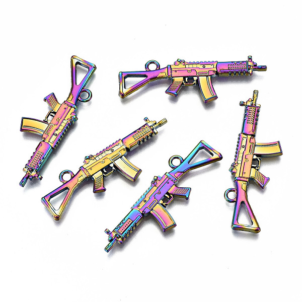 PandaHall Rainbow Color Alloy Pendants, Cadmium Free & Lead Free, Gun, 15x45x3.5mm, Hole: 2.5mm Alloy Others
PandaHall Rainbow Color Alloy Pendants, Cadmium Free & Lead Free, Gun, 15x45x3.5mm, Hole: 2.5mm Alloy Others