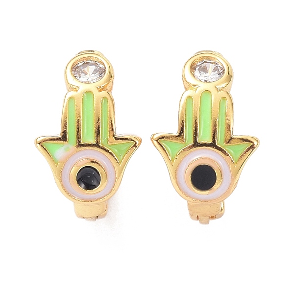 PandaHall Brass Inlaid Cubic Zirconia Hoop Earrings, with Enamel, Real 18K Gold Plated, Cadmium Free & Lead Free, Hamsa Hand/Hand of Miriam..., Multicolor
PandaHall Brass Inlaid Cubic Zirconia Hoop Earrings, with Enamel, Real 18K Gold Plated, Cadmium Free & Lead Free, Hamsa Hand/Hand of Miriam..., Multicolor