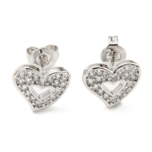 PandaHall Clear Cubic Zirconia Heart Stud Earrings, Rack Plating Brass Earrings, Lead Free & Cadmium Free, Platinum, 9x10mm Cubic Zirconia...
PandaHall Clear Cubic Zirconia Heart Stud Earrings, Rack Plating Brass Earrings, Lead Free & Cadmium Free, Platinum, 9x10mm Cubic Zirconia...