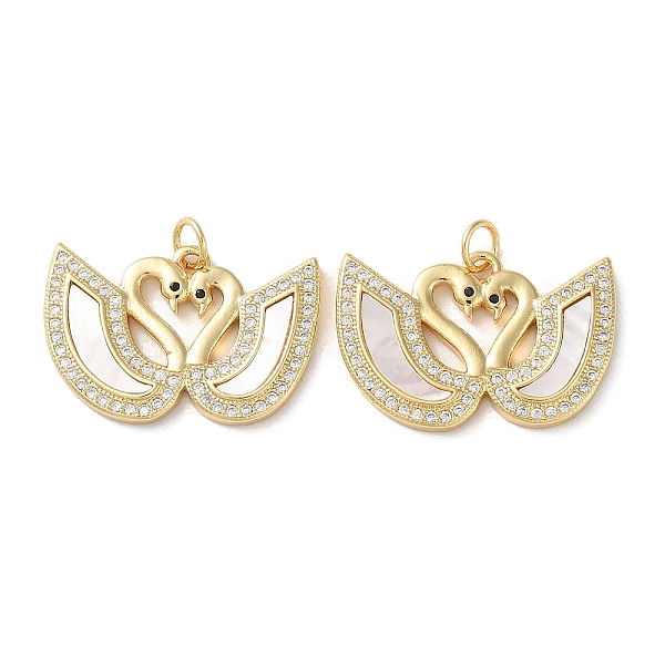 PandaHall Brass Micro Pave Clear Cubic Zirconia Pendants, with Shell and Jump Ring, Real 18K Gold Plated, Swan, 17x25.5x2.5mm, Hole: 3mm...
PandaHall Brass Micro Pave Clear Cubic Zirconia Pendants, with Shell and Jump Ring, Real 18K Gold Plated, Swan, 17x25.5x2.5mm, Hole: 3mm...