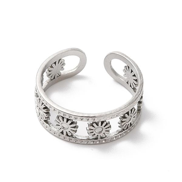 PandaHall 304 Stainless Steel Flower Open Cuff Ring Finding, Pad Ring Settings, Stainless Steel Color, Inner Diameter: 18mm, Tray: 1.2mm 304...
PandaHall 304 Stainless Steel Flower Open Cuff Ring Finding, Pad Ring Settings, Stainless Steel Color, Inner Diameter: 18mm, Tray: 1.2mm 304...