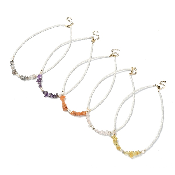 PandaHall Natural Mixed Gemstone Chips & Pearl Beaded Necklace, 15.59 inch(39.6cm) Mixed Stone
PandaHall Natural Mixed Gemstone Chips & Pearl Beaded Necklace, 15.59 inch(39.6cm) Mixed Stone