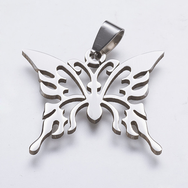 PandaHall 202 Stainless Steel Pendants, Butterfly, Stainless Steel Color, 26.5x31.5x1.5mm, Hole: 3.5x7mm 202 Stainless Steel Butterfly
PandaHall 202 Stainless Steel Pendants, Butterfly, Stainless Steel Color, 26.5x31.5x1.5mm, Hole: 3.5x7mm 202 Stainless Steel Butterfly