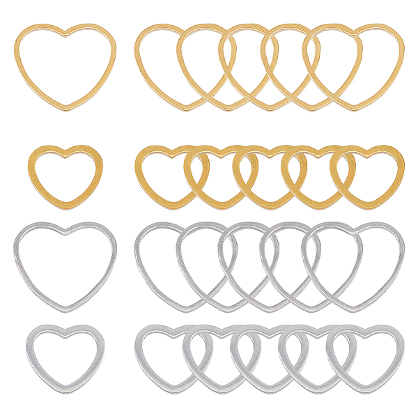 PandaHall HOBBIESAY 24Pcs 4 Style 201 Stainless Steel Linking Rings, Heart, Golden & Stainless Steel Color, 11~14.5x12~16x1mm, inner...
PandaHall HOBBIESAY 24Pcs 4 Style 201 Stainless Steel Linking Rings, Heart, Golden & Stainless Steel Color, 11~14.5x12~16x1mm, inner...