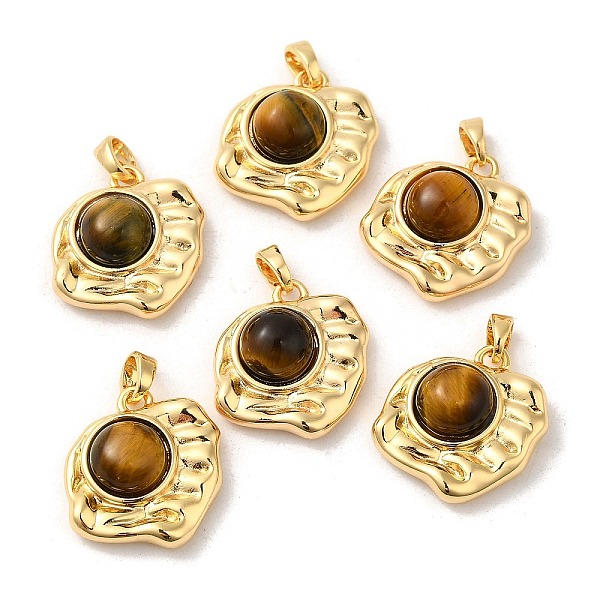 PandaHall Natural Tiger Eye Pendants, Brass Irregular Shape Charms, Real 18K Gold Plated, 18x17x7mm, Hole: 4x3mm Tiger Eye Others
PandaHall Natural Tiger Eye Pendants, Brass Irregular Shape Charms, Real 18K Gold Plated, 18x17x7mm, Hole: 4x3mm Tiger Eye Others